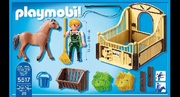 Fjordenpaard met bruin-gele paardenbox / Cheval Fjord et monitrice