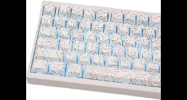 131 Toetsen Topografische Keycaps PBT Dye Sub Side Gedrukt Witte Aangepaste Keycaps 75 Procent Cherry Profiel Fit voor Mechanisch Toetsenbord Cherry Mx Schakelaars