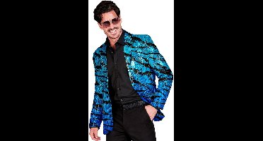 Paillettencolbert blauwe golven