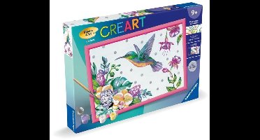 CreArt Kids 31x21cm Kolibrie en Exotische Bloemen, Schilderen op Nummer Kit, Leeftijd 7+, 25851, Ravensburger
