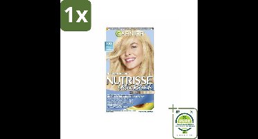 1 x Garnier - Nutrisse Ultra Blond 100 - Haarkleuring - Zeer Zeer Licht Blond - Verhelderend - Permanente Kleur - Haarverf - Permanente Haarkleur - Grijsdekking - Voedende Haarkleur - Nutrisse Ultra Blond