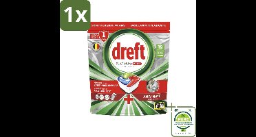 1 x Dreft - Vaatwastabletten - Platinum Plus All-in-One - Diepe reiniging - 19 Tabletten - Vaatwastabletten - Vaatwasser Capsules - Anti-dofheid - Vaatglans - Vaatwasmiddel
