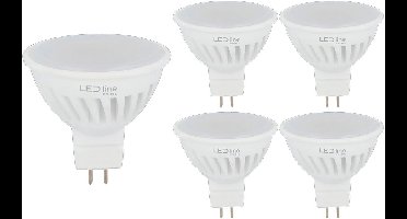 LED line PRIME LED Spot GU5.3 MR16 - 5W (vervangt 50W) - 600lm - Ø50mm - 12V - Energiezuinig - 5 stuks