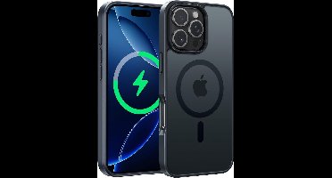 Ntech - Hoesje Geschikt voor iPhone 16 Pro Hoesje Mat Zwart – Transparant Bumper Hoes - Geschikt voor MagSafe hoesje iPhone 16 Pro – Slank & Schokbestendig