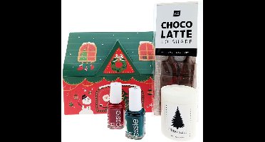 Essie Kerst Cadeauset Nagellak – 4-delig – 2x Nagellak + Chocolade + Kerstkaars – Cadeau voor haar