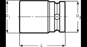 Bahco K7806M-19 Lange krachtdop - 19mm - 1/2" (L=80mm)