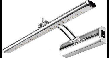 LED Spiegelverlichting - Schilderijverlichting - Ovaal 6W - Glans Chroom Aluminium - Verstelbaar