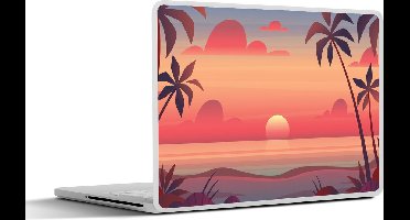Laptop sticker - 14 inch - Retro - Strand - Zon - 32x5x23x5cm - Laptopstickers - Laptop skin - Cover