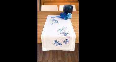 Vervaco - Loper kit - Blauwe vlinders - PN-0145089 - Borduren - Borduurpakket - Borduurpakket volwassenen - Borduurpakket kind