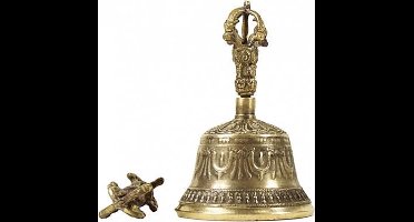 Bel en Dorje - Brons - 17 cm - Tibetaanse Bel met Dorje