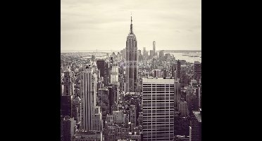 Schilderij - Empire state building, New York, zwart/wit, premium print, 3 maten