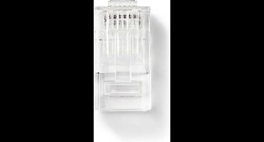 RJ45-Connector - RJ45 Pass Through - Solid UTP CAT5 - Recht - Verguld - 10 Stuks - PVC - Transparant - Polybag