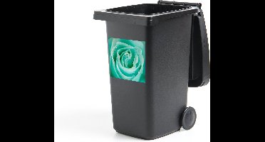 Container sticker Mintgroene Roos - 40x40 cm - Kliko sticker