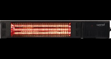 Sunred – Fortuna - Ultra lijn - Zwart - Wand model - Terrasverwarmer – Halogeen rosé goud technologie - 1500W – ECO – 3 Standen - Afstand bestuurbaar - Elektrische heater