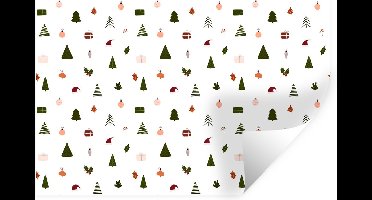 Muurstickers - Sticker Folie - Kerst - Sjablonen - Wit - 30x20 cm - Plakfolie - Muurstickers Kinderkamer - Zelfklevend Behang - Zelfklevend behangpapier - Stickerfolie