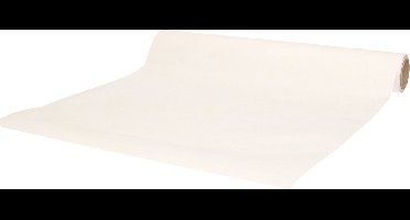 Duni tafelloper - 2x - papier - wit - 480 x 40 cm - Tafellopers/placemats