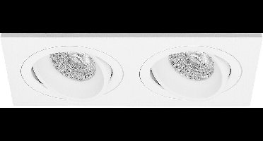 Premium Inbouwspot Jasper Wit Verdiepte dubbele spot Extra Warm Wit (2700K) Met Philips LED