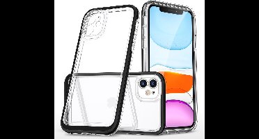 Hoesje Geschikt voor iPhone 11 Pro hoesje transparant met bumper Zwart - Ultra Hybrid Hoesje Geschikt voor iPhone 11 Pro case