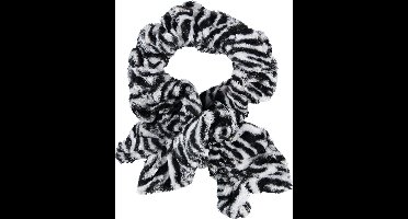 Apollo - Zachte feestsjaal gerimpeld - Zebra - one size Carnaval - Carnaval accessoires - Sjaal zebra - Party