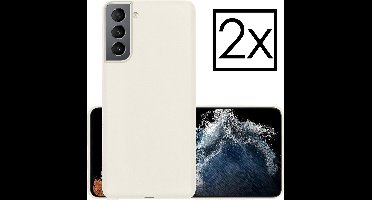 Hoesje - 2 Stuks - Geschikt voor Samsung Galaxy S22 Plus - Sterk & Shockproof - Case Siliconen - Back Cover - Telefoon Hoes - Wit
