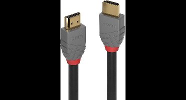 LINDY 36966 HDMI-kabel HDMI Aansluitkabel HDMI-A-stekker, HDMI-A-stekker 7.50 m Antraciet, Zwart, Rood Vergulde steekco
