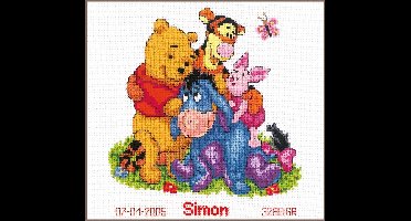 Telpakket kit Disney Winnie the Pooh en vrienden  - Vervaco - PN-0014846