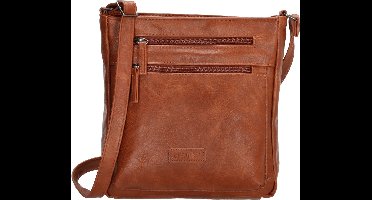 Beagles Dunas Crossbody Schoudertas - Handige Ritsvakken - Dames Tas - Cognac