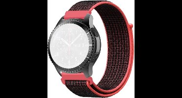 Nylon bandje - geschikt voor Garmin Vivoactive 4 / Venu 3 / Venu 2 / Forerunner 255 / Forerunner 265 / 570 (47mm) - zwart / rood