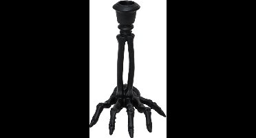 CHAKS - Skeletkandelaar in zwarte hars 16 cm