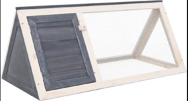 vidaXL - Konijnenhok - hout - grijs