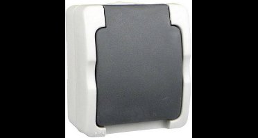 Ratio Enkelvoudige opbouw wandcontactdoos - spatwaterdicht - met deksel - IP54 - 83x72x49 mm