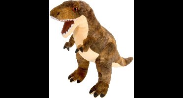 Wild Republic pluche T-rex dinosaurus knuffel - bruin - 25 cm - Dino speelgoed dieren knuffels