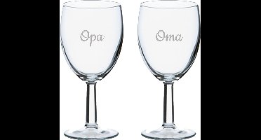 Gegraveerde wijnglas 24,5cl Opa & Oma