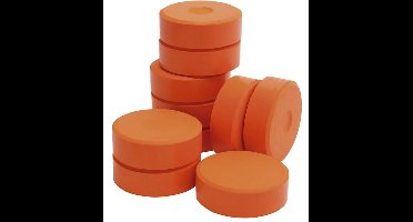 Tempera Verfblokken - Waterverf - 10 Stuks - Oranje - Geschikt voor Papier en Karton - Ideaal voor Scholen - Afmeting 19 x 57 mm - Ronde Blokken