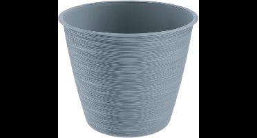 Prosperplast Plantenpot/bloempot Paintstripe - kunststof - grijs - 25 x 30 cm - binnen/buiten