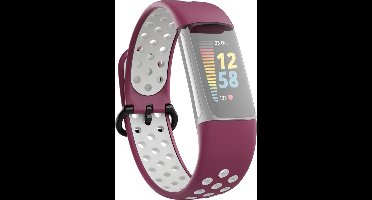 Hama Sportpolsband Voor Fitbit Charge 5 Ademend Horlogebandje Bord./grijs