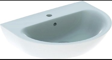 Geberit Renova wastafel 65 cm 1 kraangat met overloop, wit