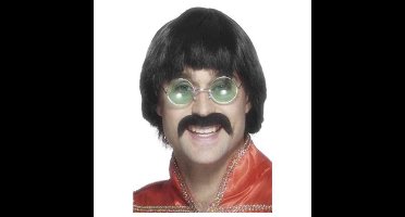 Smiffys Verkleedpruik - Beatles look - 60s en 70s - heren/mannen - feestpruik - zwart - John Lennon look