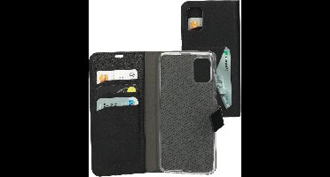 Mobiparts hoesje geschikt voor Samsung Galaxy A51 - Wallet/Boekhoesje - Eco Leer - Magneet Sluiting - Opberg vakken - Zwart