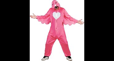 Vegaoo - Roze flamingo outfit met capuchon voor mannen