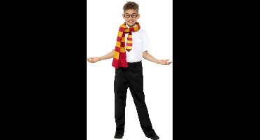 Smiffys - Schoolboy Kostuum Accessoire Set Kids - Goudkleurig/Rood