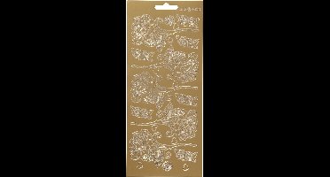 Stickers Goud - Sport Thema Stickers - Gouden Zelfklevende Stickervellen - DIY Decoratie & Scrapbooking - 10x23 cm