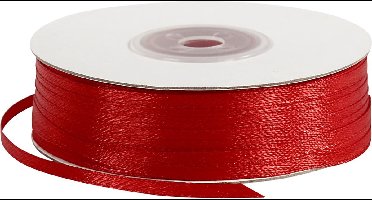 Satijn lint, b: 3 mm, rood, 100 m