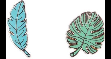 Doiy Decoratiepinnen Pinaholic Tropisch 12,8 Cm Zink 2-delig