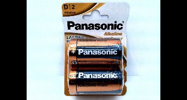 Panasonic PBALR020B2 Alkaline Batterij Type D Cell / LR20, 2 stuks