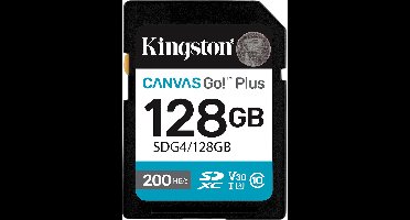 Kingston Technology 128GB SDXC Canvas Go Plus Gen4 200MB/s C10 UHS-I U3 V30