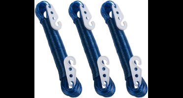 Lifetime Clean Waslijn - 3x - 20 meter - PVC - blauw - drooglijn / waslijndraad - wasgoed ophangen - met 2 haakjes