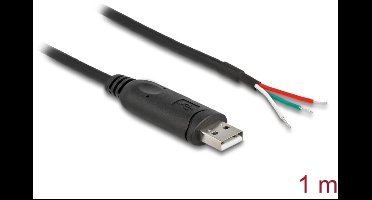 Delock Adapter Cable USB 2.0 Type-A to Serial RS-485 with 3 x open wire ends 1 m