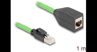 Delock RJ45 Network Extension Cable Cat.6A plug to jack SF/UTP suitable for drag chains PUR (TPU) 1 m green