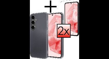 Hoesje - Met 2x Screenprotector - Geschikt voor Samsung Galaxy A36 - Sterk & Shockproof - Back Cover - Siliconen Case - Telefoon Hoes - Transparant